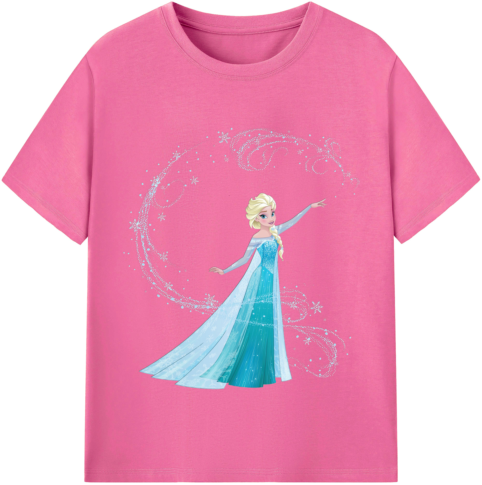 （画像用） アナと雪の女王 アンナ エルサ Frozen Anna Elsa レディースカジュアルプリントTシャツ（綿100％）